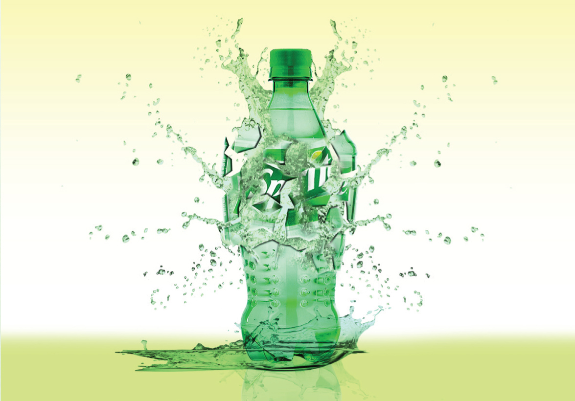 Exploding Sprite Bottle
